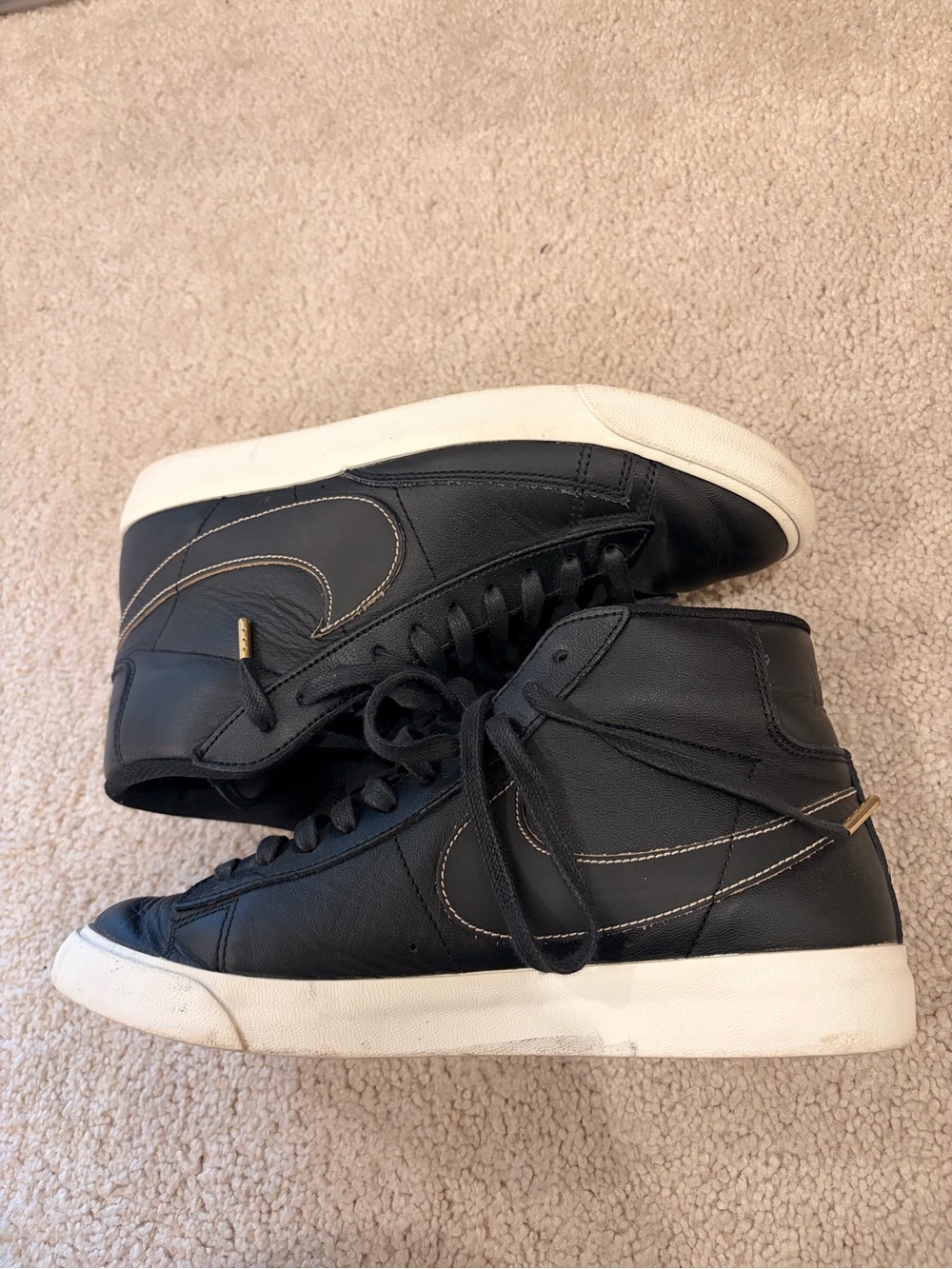 Nike blazer black with gold piping